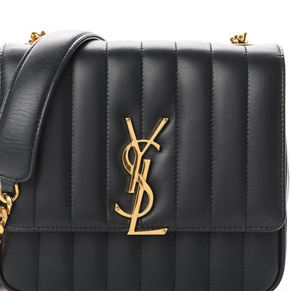 Saint Laurent Lambskin Matelasse Monogram Medium Vicky Chain Bag Dark Green 6 of 8