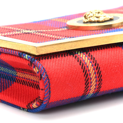 Versace Calfskin Tartan Medusa Clutch On Chain Red 7 of 8