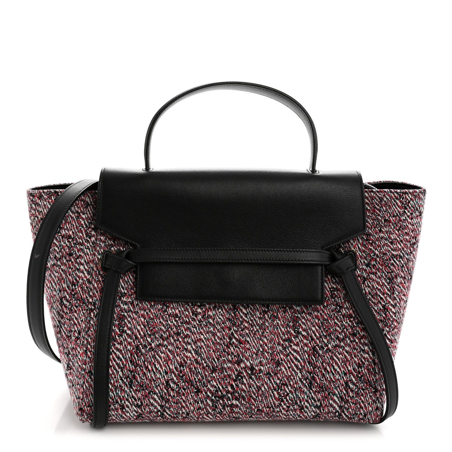 Celine Tweed Calfskin Small Belt Bag Black Multicolor 1 of 14