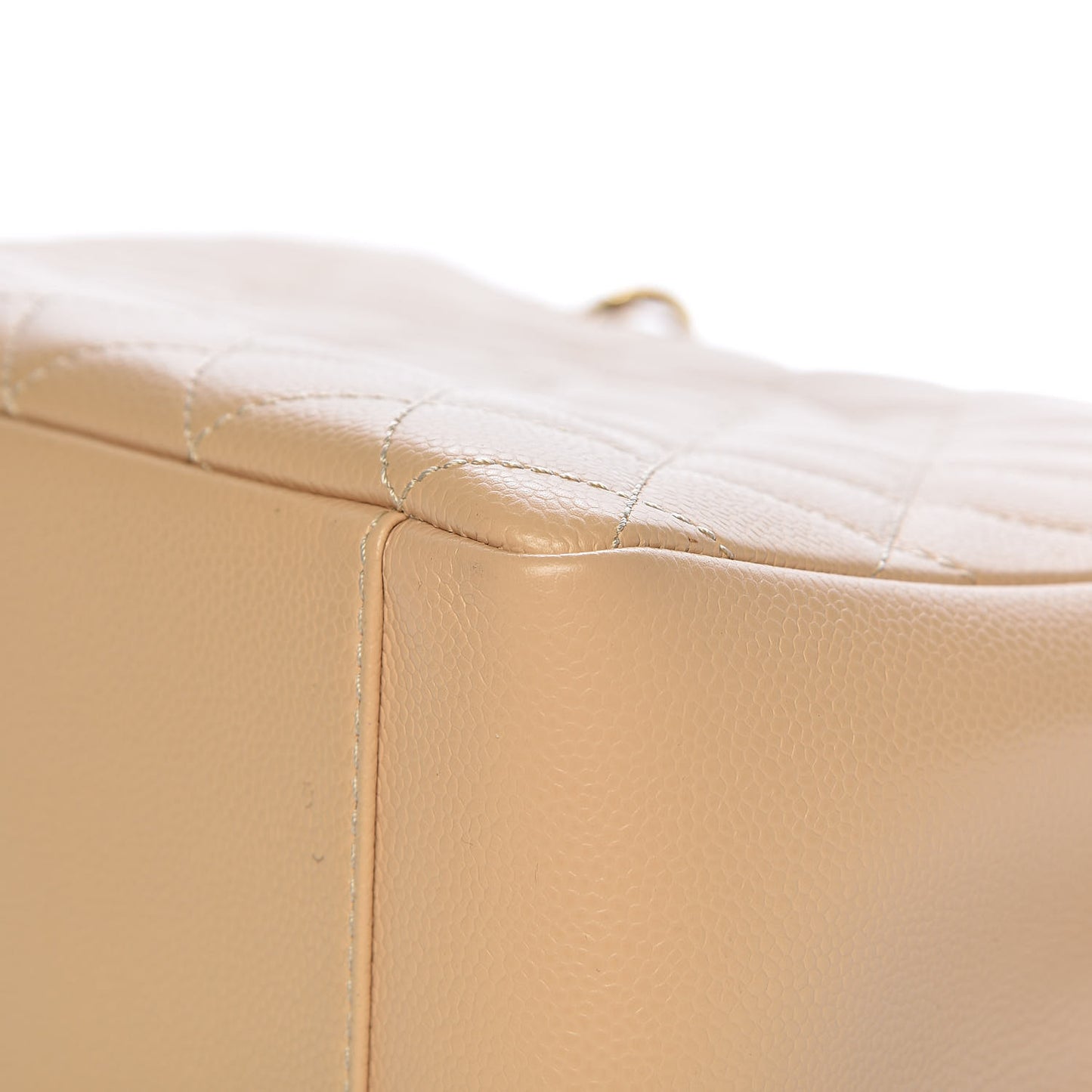 Caviar Quilted Grand Shopping Tote GST Beige Clair