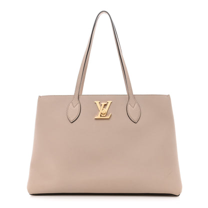 Louis Vuitton Grained Calfskin Lockme Shopper Greige 1 of 11