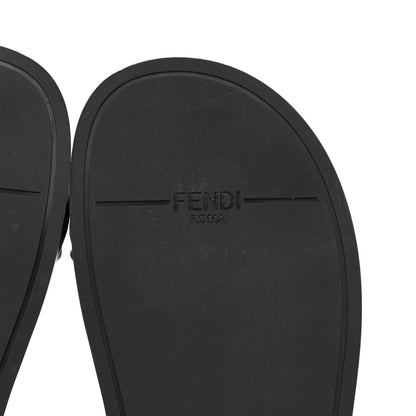 Fendi Satin FF Ruched Sandals 36 Tobacco Black 7 of 9
