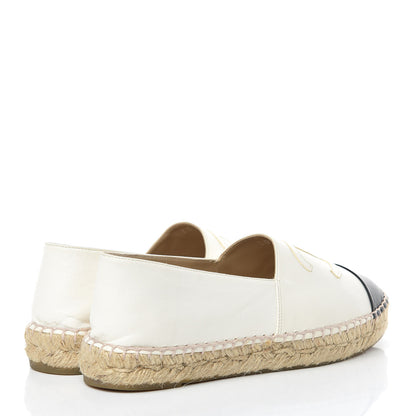 Chanel Lambskin CC Espadrilles 37 White Black 4 of 9