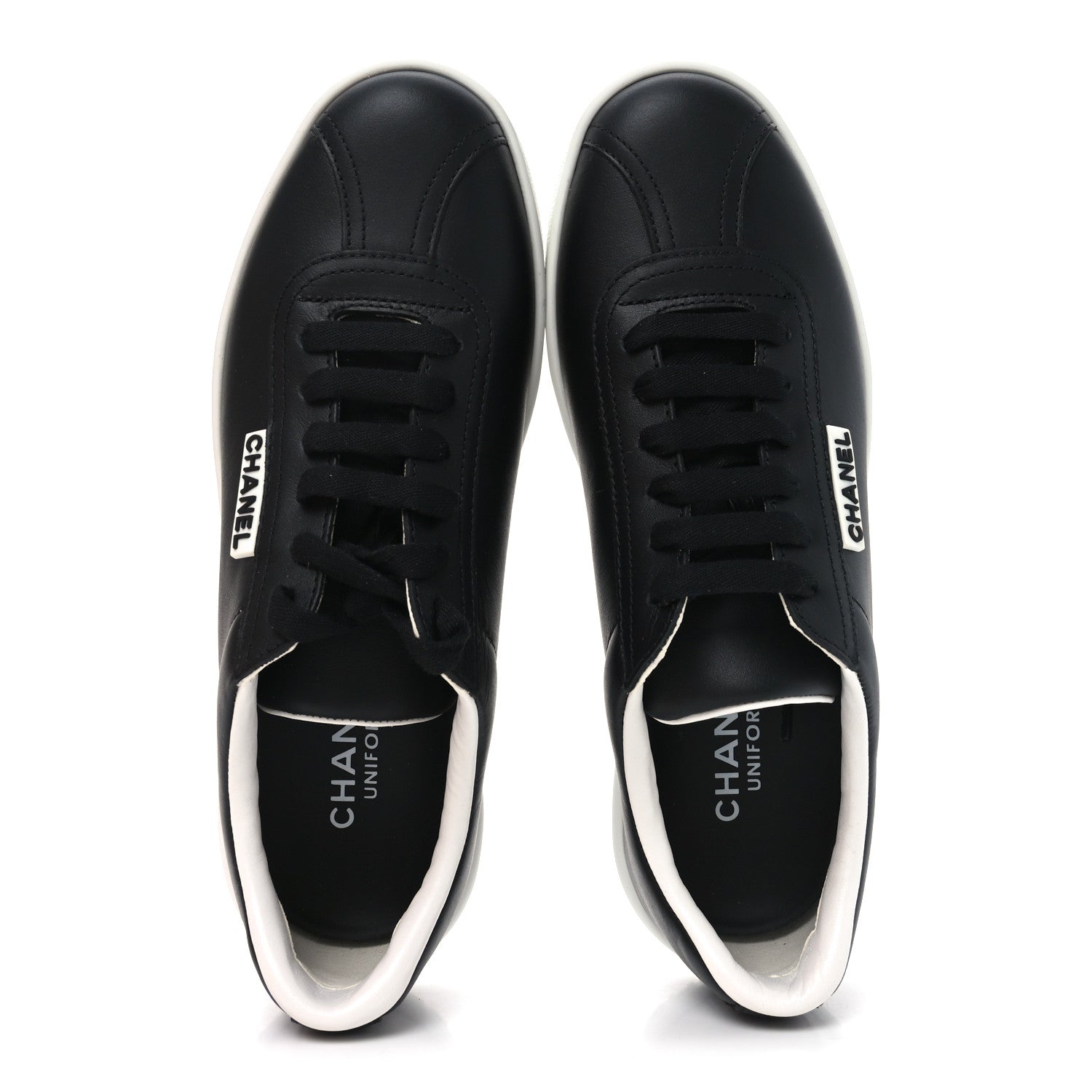 Chanel Calfskin CC Womens Sneakers 36.5 Black 2 of 8