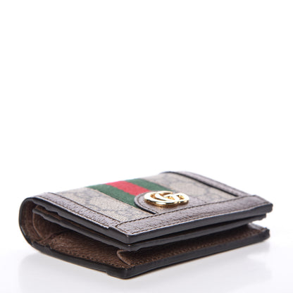 Gucci GG Supreme Monogram Web Ophidia Card Case Beige New Acero 4 of 8