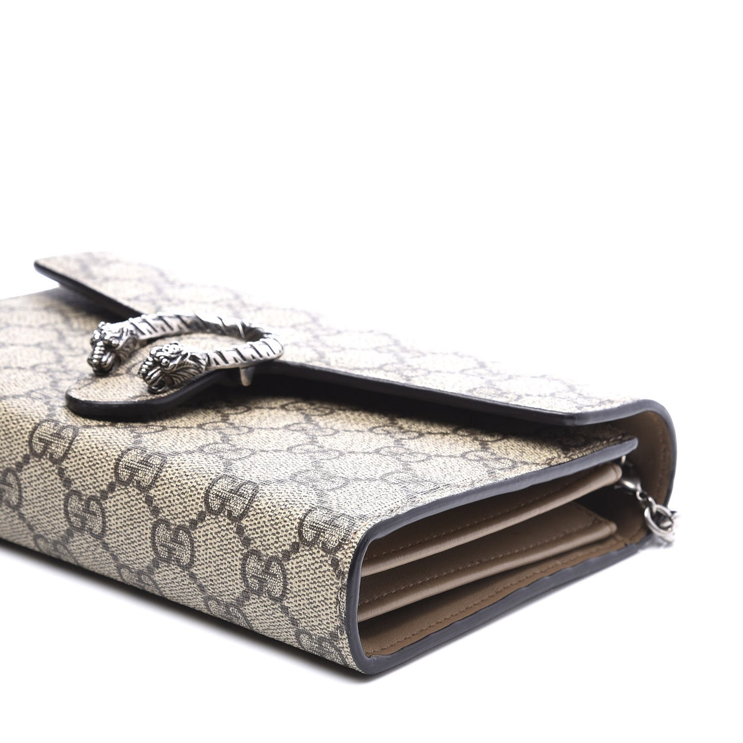 GG Supreme Monogram Mini Dionysus Chain Wallet Beige Taupe