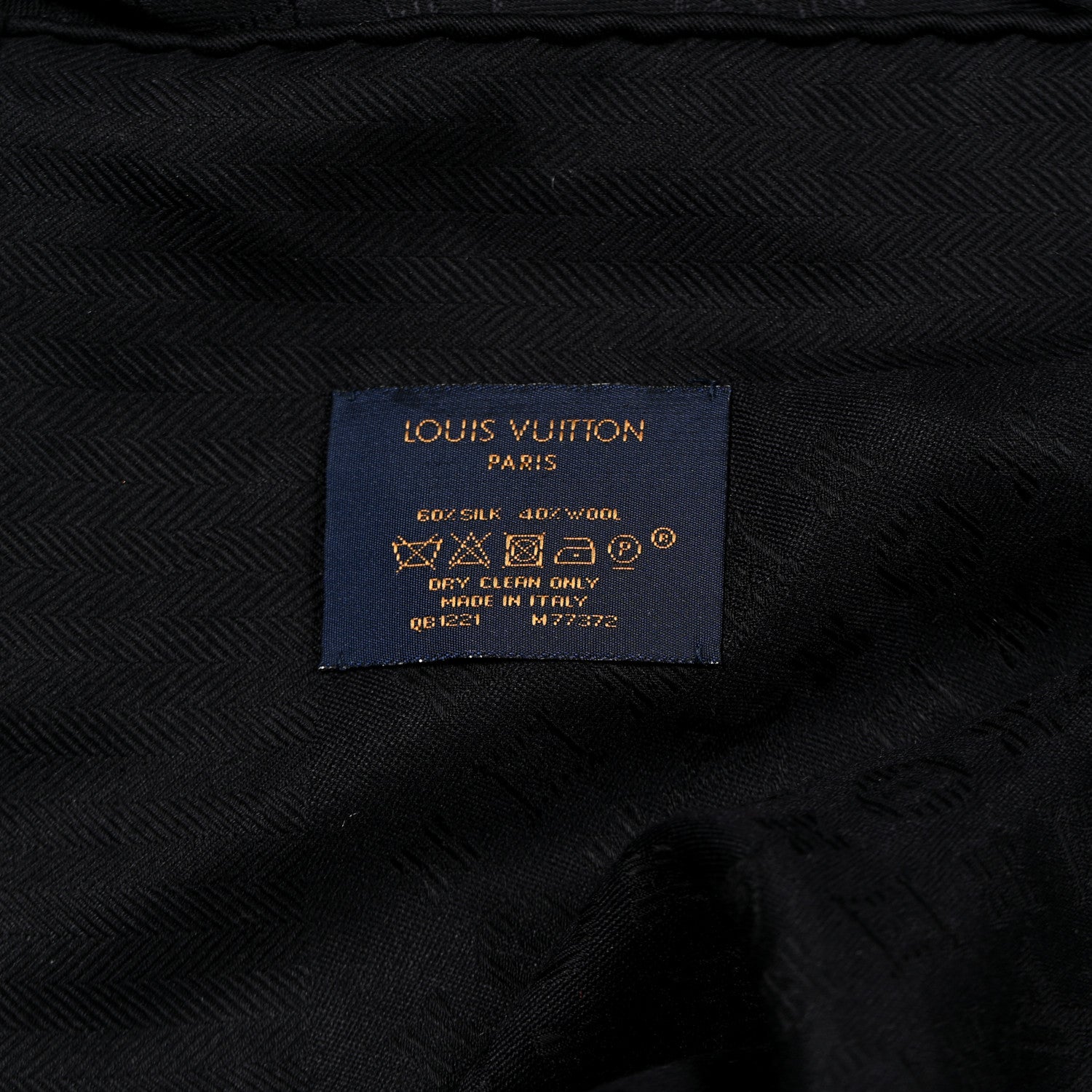 Louis Vuitton Silk Wool Monogram Evermore Shawl Black 2 of 3