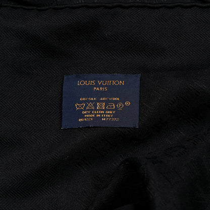 Louis Vuitton Silk Wool Monogram Evermore Shawl Black 2 of 3