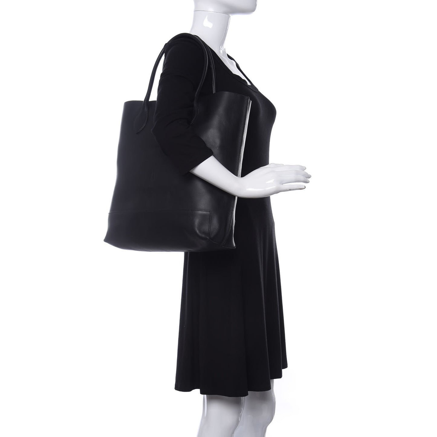 Nappa Perforated Blossom Tote Black