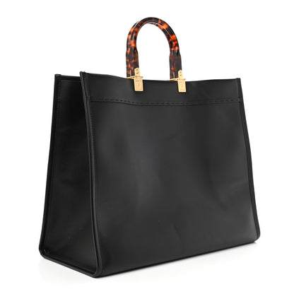 Fendi Vitello King Plexiglass Large Fendi Sunshine Shopper Tote Black 3 of 12
