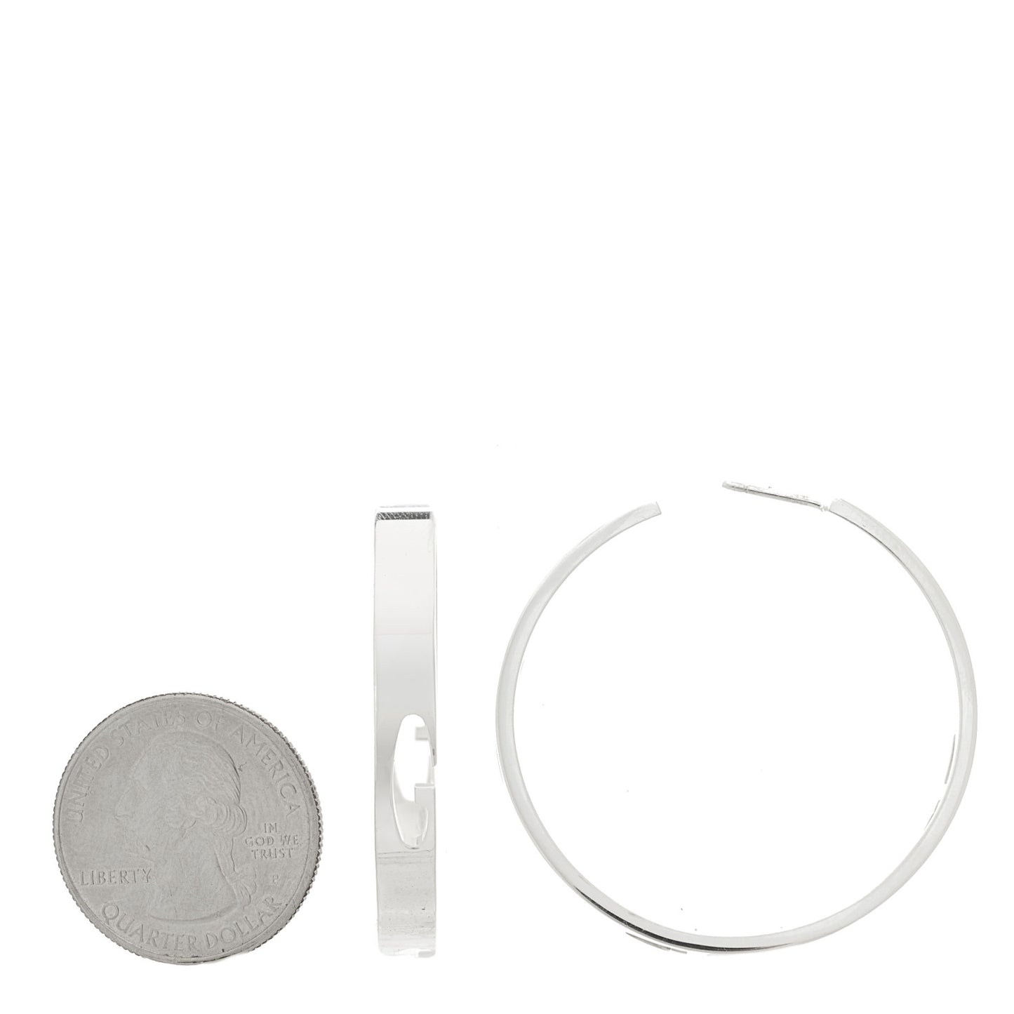 Sterling Silver G Cut Out Hoop Earrings