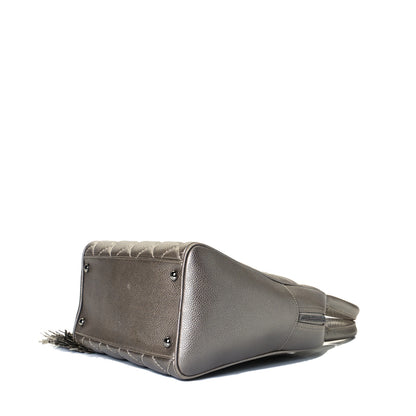 Chanel Metallic Caviar Quilted Vertical Bowler Light Gold 5 of 7