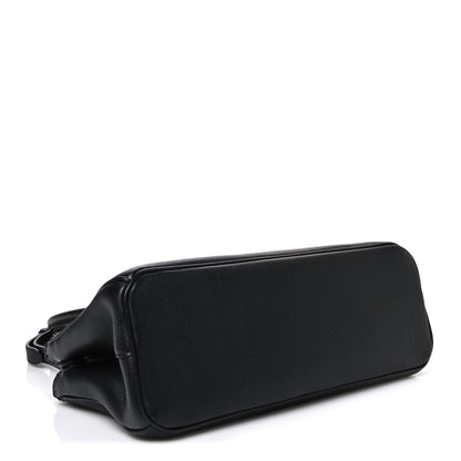 Prada Soft Grain Medium East West Galleria Double Zip Bag Black 4 of 9