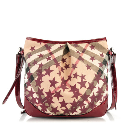 Burberry Patent Supernova Check Stars Small Julia Crossbody Bag Berry Red 1 of 10