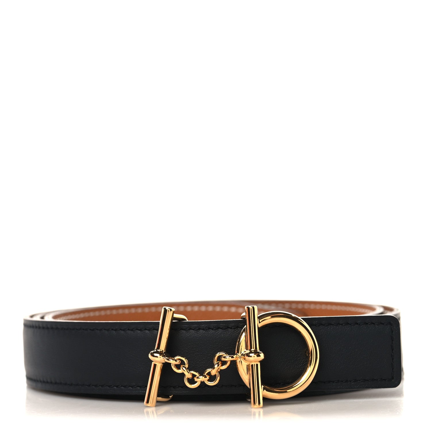 Hermes Togo Box 38mm Reversible Lad Belt 95 38 Black Gold 1 of 6