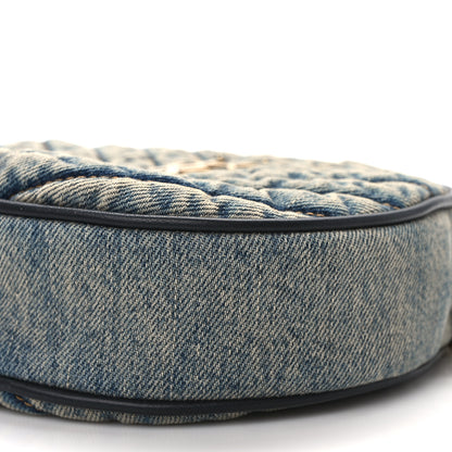 Saint Laurent Denim Quilted Monogram Round Crossbody Bag Rodeo Blue 10 of 10
