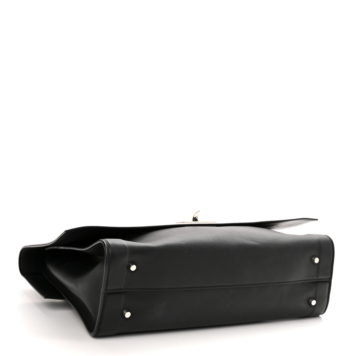 Givenchy Grained Calfskin Medium Bi-Color Shark Lock Satchel Black White 3 of 10