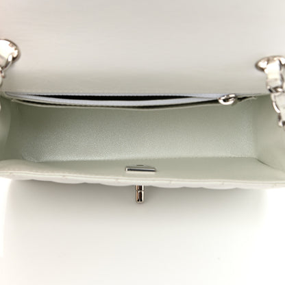 Chanel Iridescent Crumpled Calfskin Quilted Mini Rectangular Flap White 4 of 11