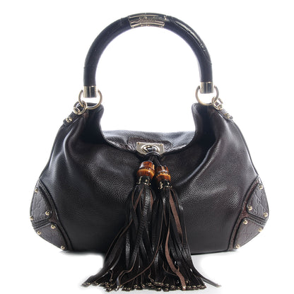 Gucci Leather Medium Indy Top Handle Bag Brown 1 of 7