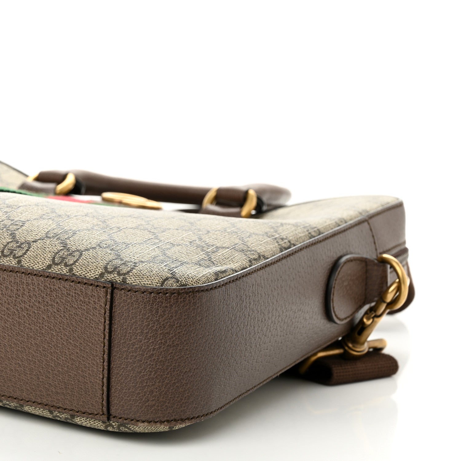 Gucci GG Supreme Monogram Textured Calfskin Web Medium Ophidia Briefcase Beige Ebony New Acero 10 of 10