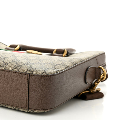 Gucci GG Supreme Monogram Textured Calfskin Web Medium Ophidia Briefcase Beige Ebony New Acero 10 of 10
