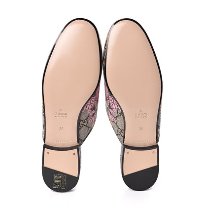 Gucci GG Supreme Monogram Bengal Womens Princetown Slippers 38 Beige Crop Pink 5 of 8