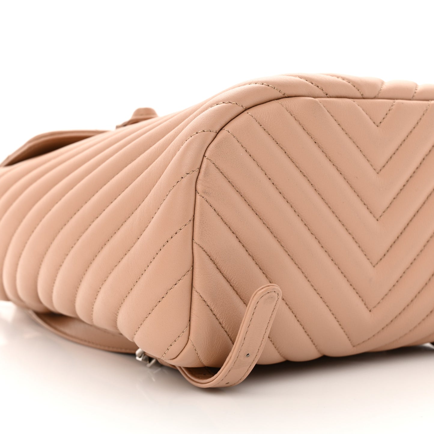 Calfskin Chevron Quilted Small Urban Spirit Backpack Beige