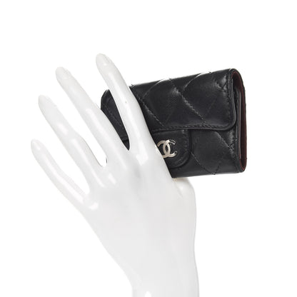 Chanel Lambskin Quilted 6 Key Holder Black 2 of 9