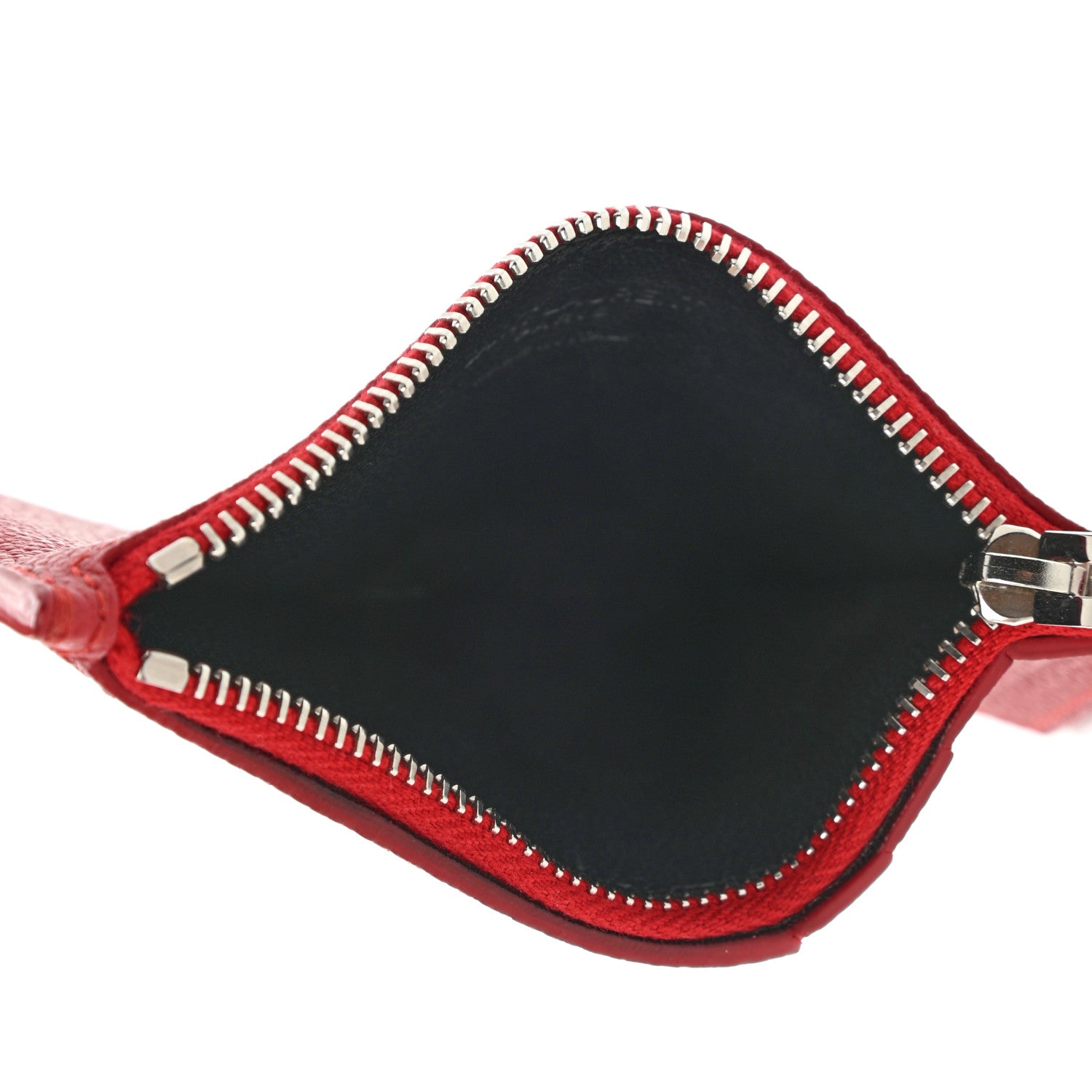 Saint Laurent Grained Calfskin 5 Fragments Zip Pouch Card Holder New Red 6 of 9