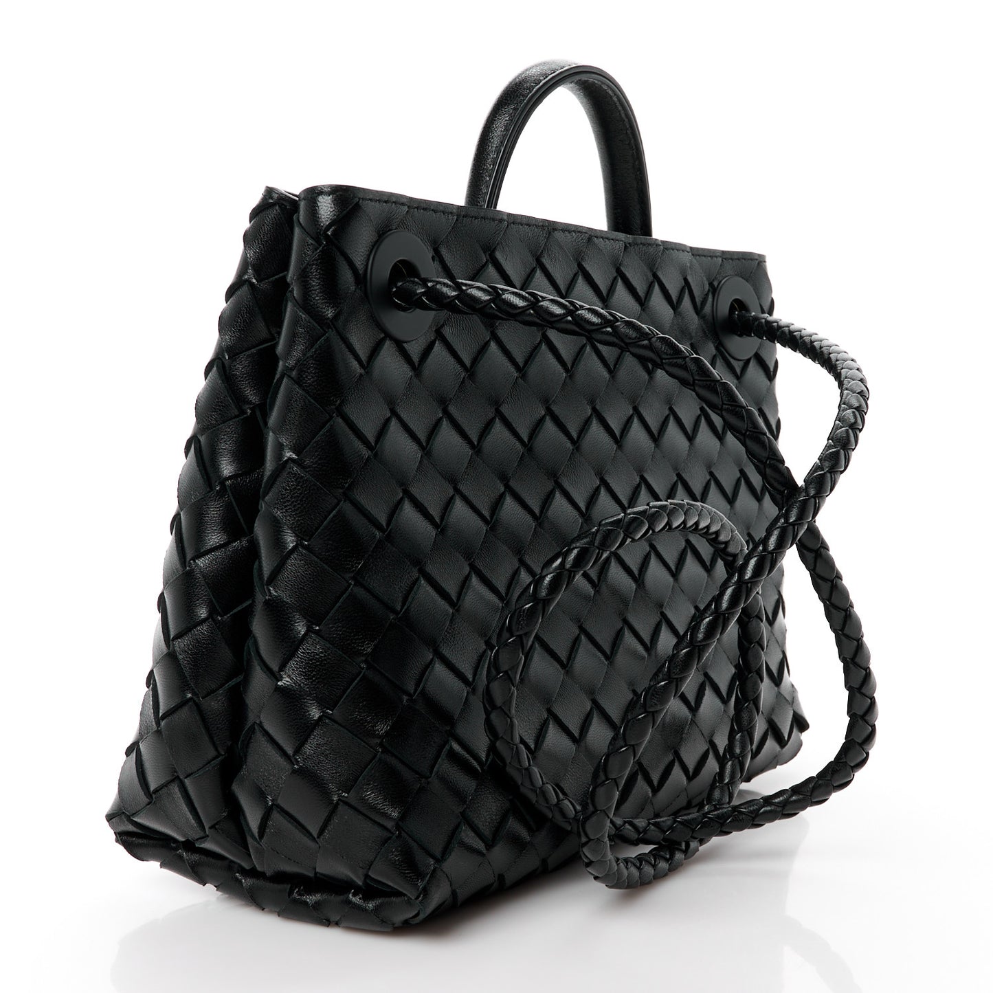 Nappa Intrecciato Small Andiamo Shoulder Bag Black