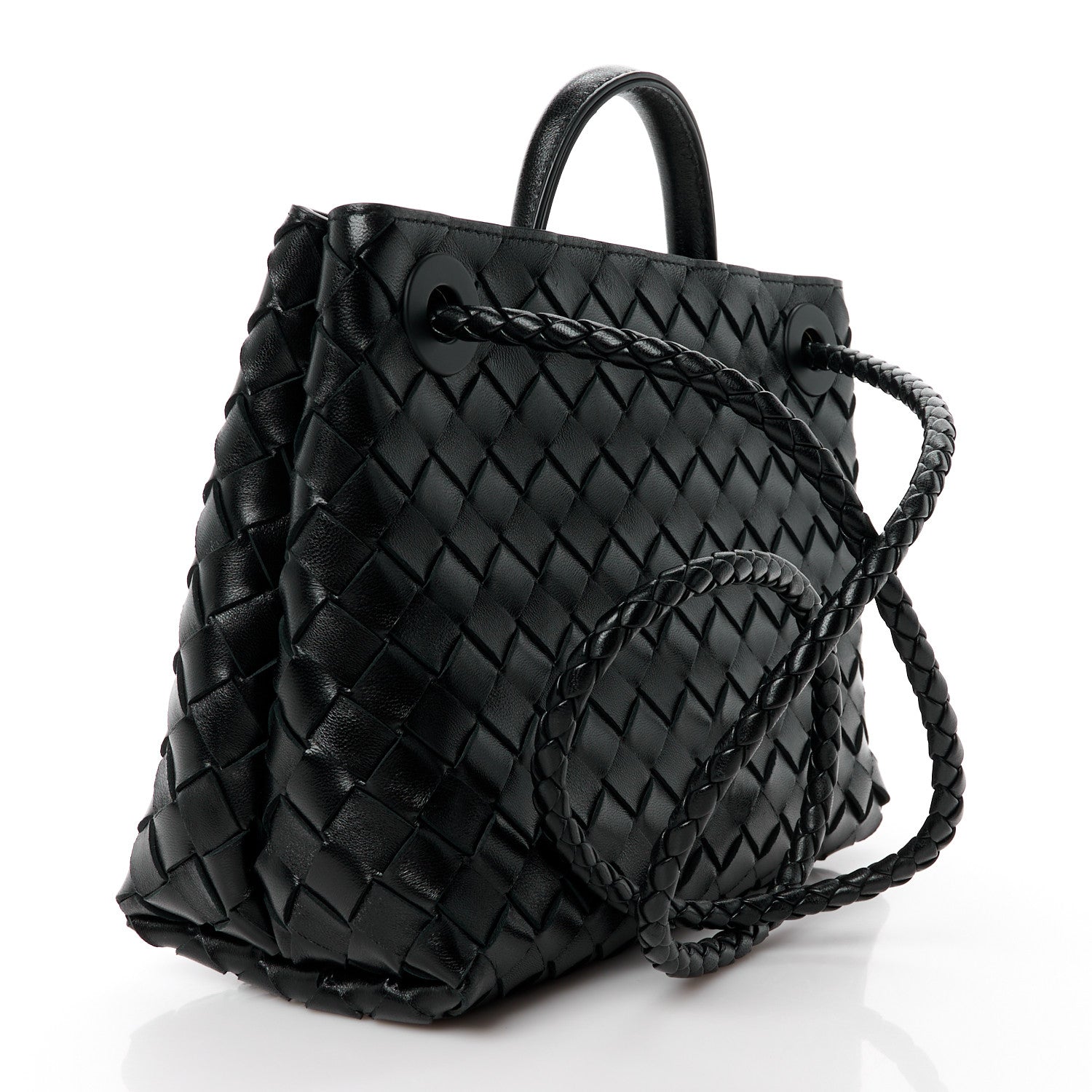 Bottega Veneta Nappa Intrecciato Small Andiamo Shoulder Bag Black 5 of 14