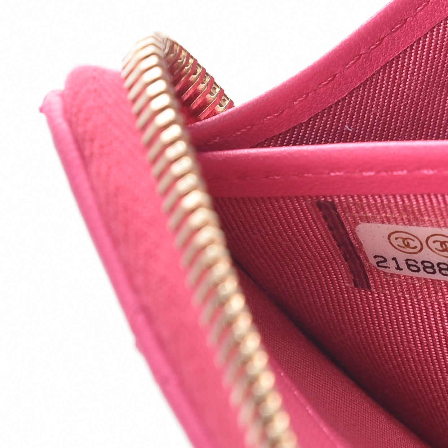 Lambskin Quilted Large Gusset Zip Around Wallet Fuchsia