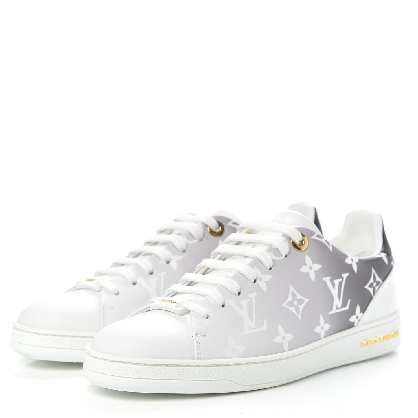 Calfskin Monogram Frontrow Sneakers 38 White Black