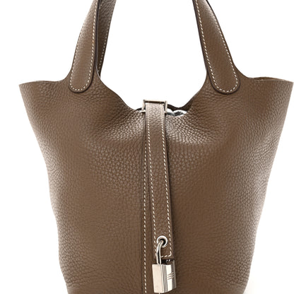 Hermes Taurillon Clemence Picotin Lock 18 PM Etoupe 10 of 10