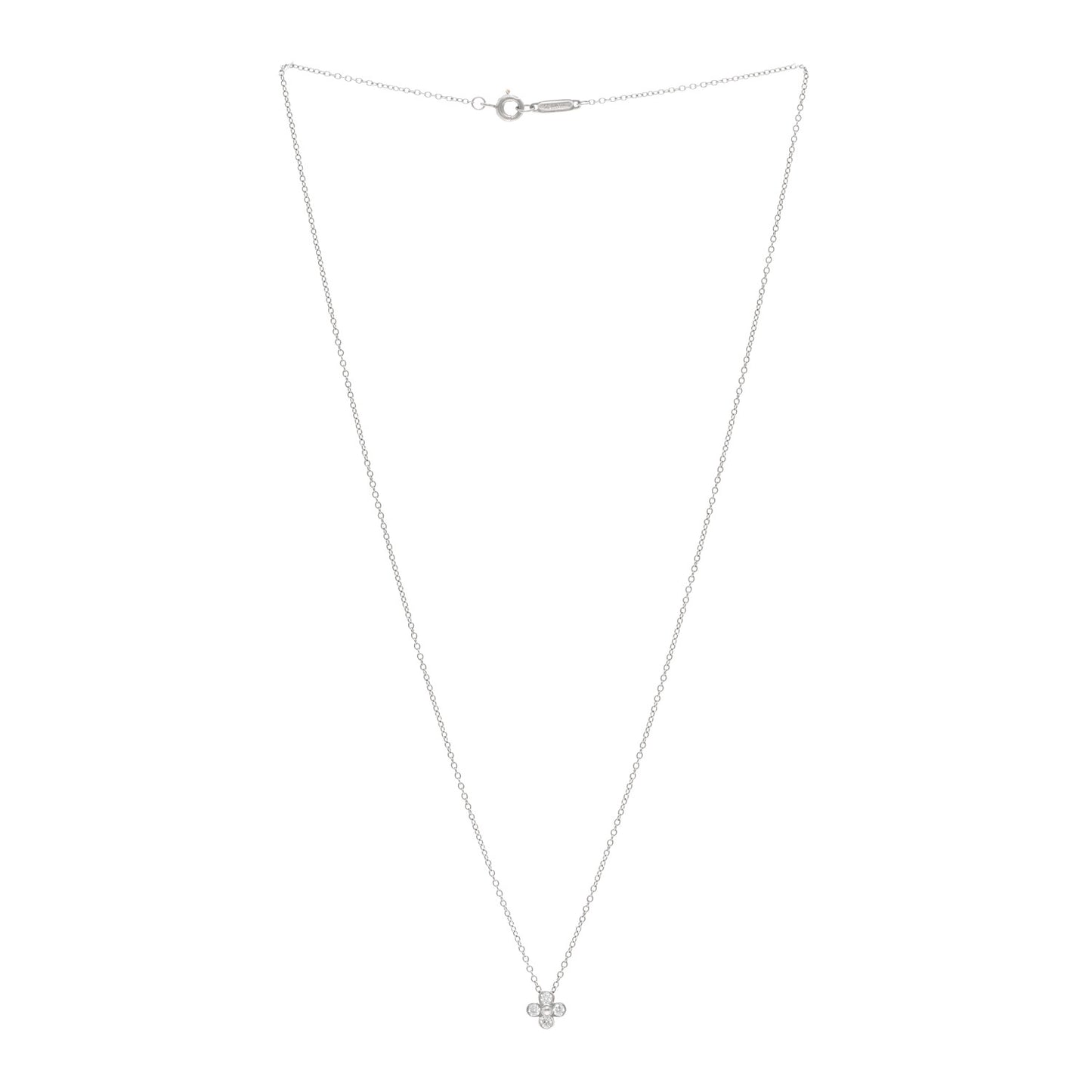 Platinum Diamond .12ctw Flower Pendant Necklace