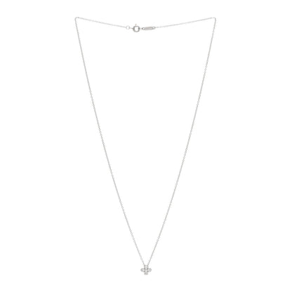 Tiffany Platinum Diamond .12ctw Flower Pendant Necklace 3 of 4