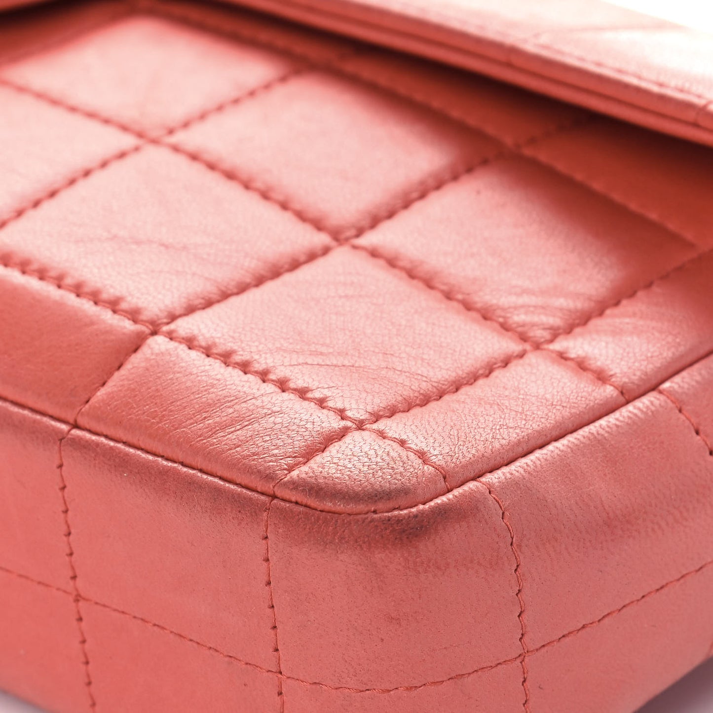 Lambskin East West Chocolate Bar Flap Pink