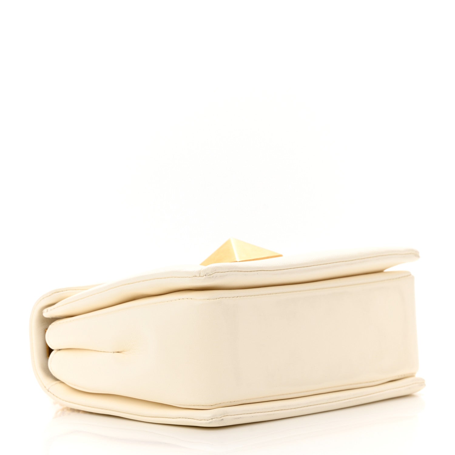 Valentino Garavani Nappa One Stud Chain Clutch Ivory 4 of 14