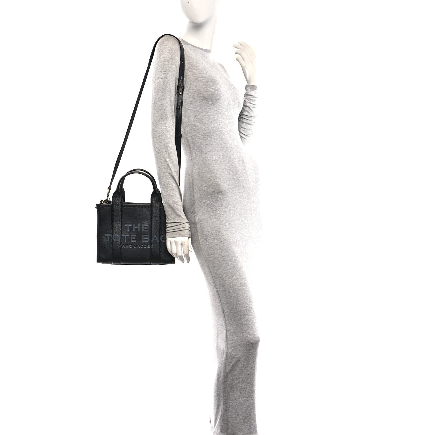 Marc Jacobs Grained Calfskin Small The Tote Bag Black 2 of 9
