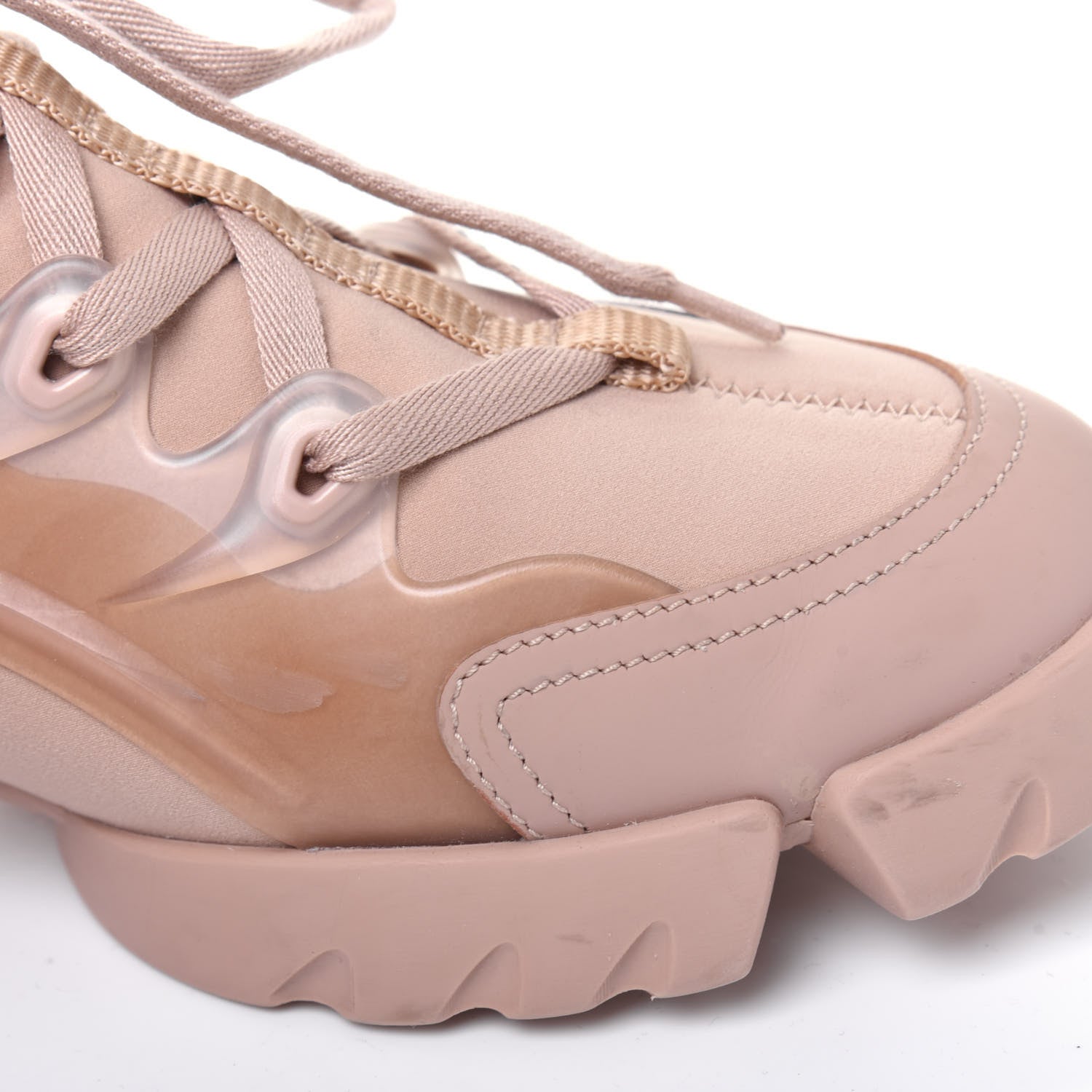 Christian Dior Neoprene Rubber Womens D-Connect Sneakers 36 Nude 12 of 12