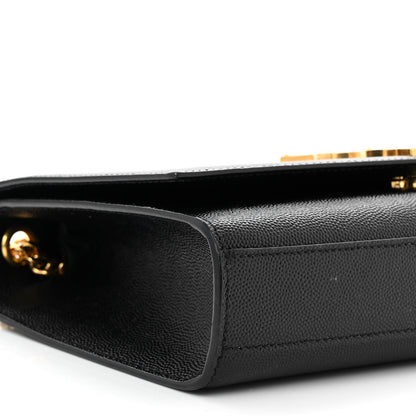 Saint Laurent Grain De Poudre Medium Classic Monogram Kate Satchel Black 9 of 10