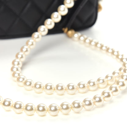 Chanel Calfskin Quilted About Pearls Card Holder Flap With Chain Black 12 of 12