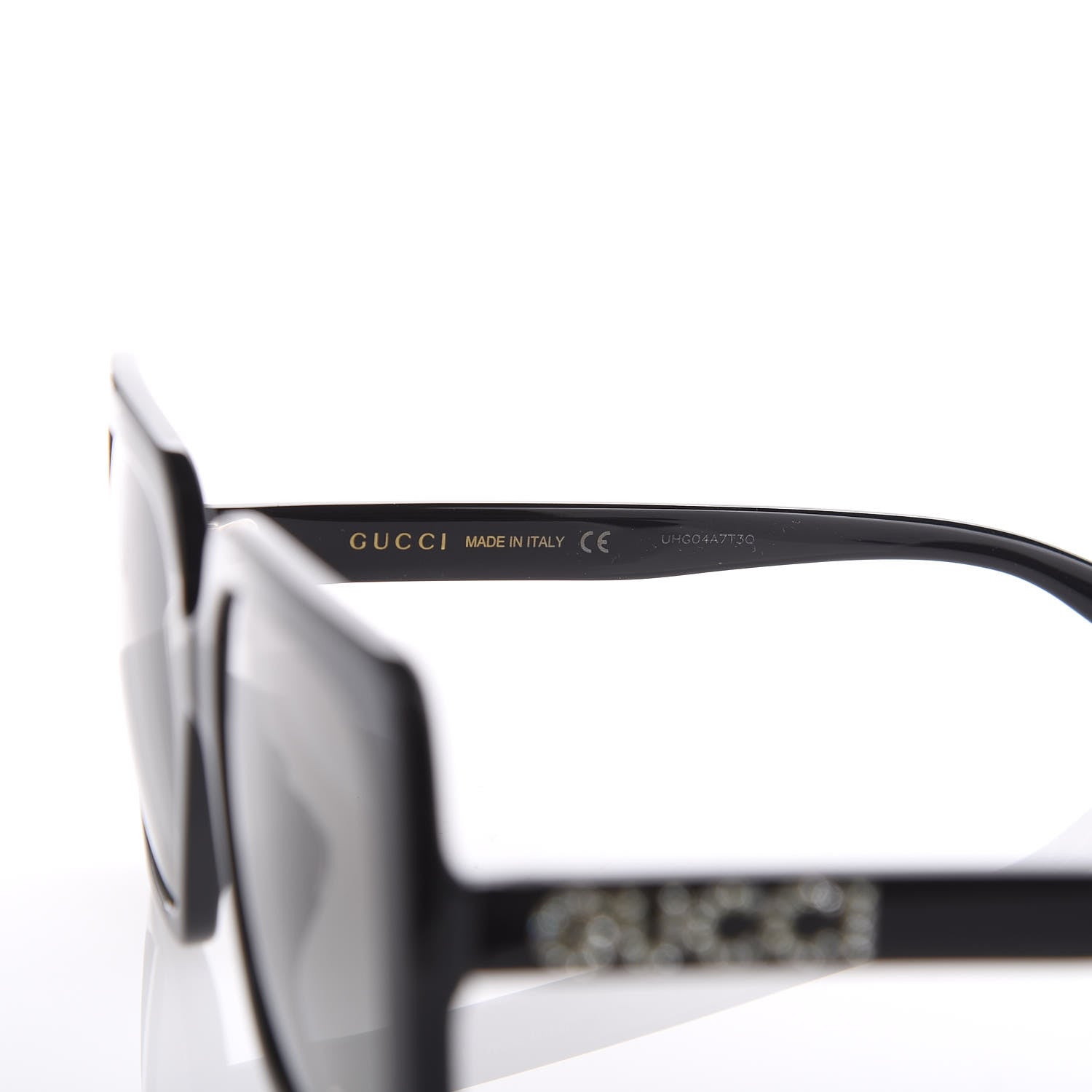 Gucci Crystal Square Frame GG Sunglasses GG0418S Black 6 of 8