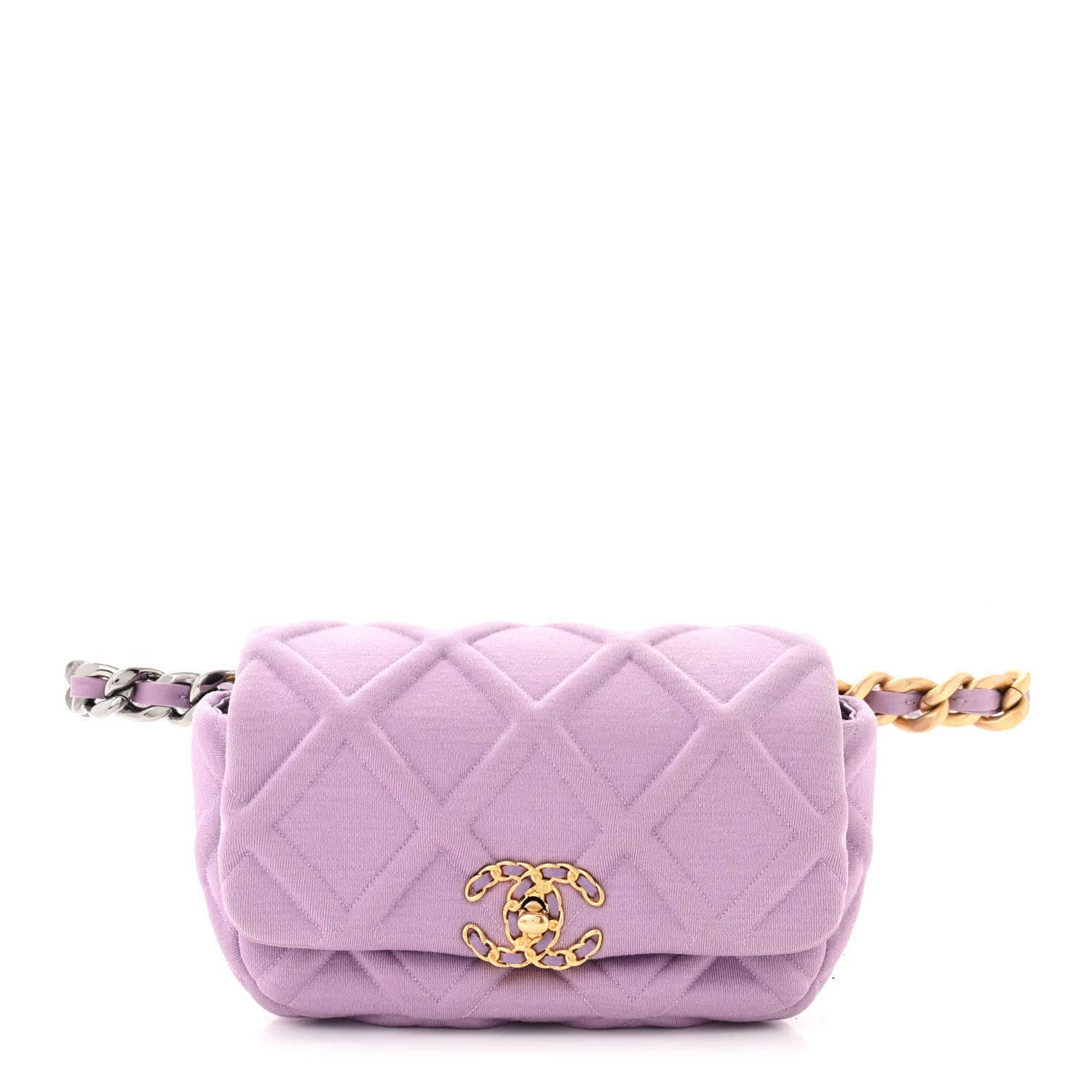 Chanel Jersey Quilted Chanel 19 Waist Bag Purple 1 of 11