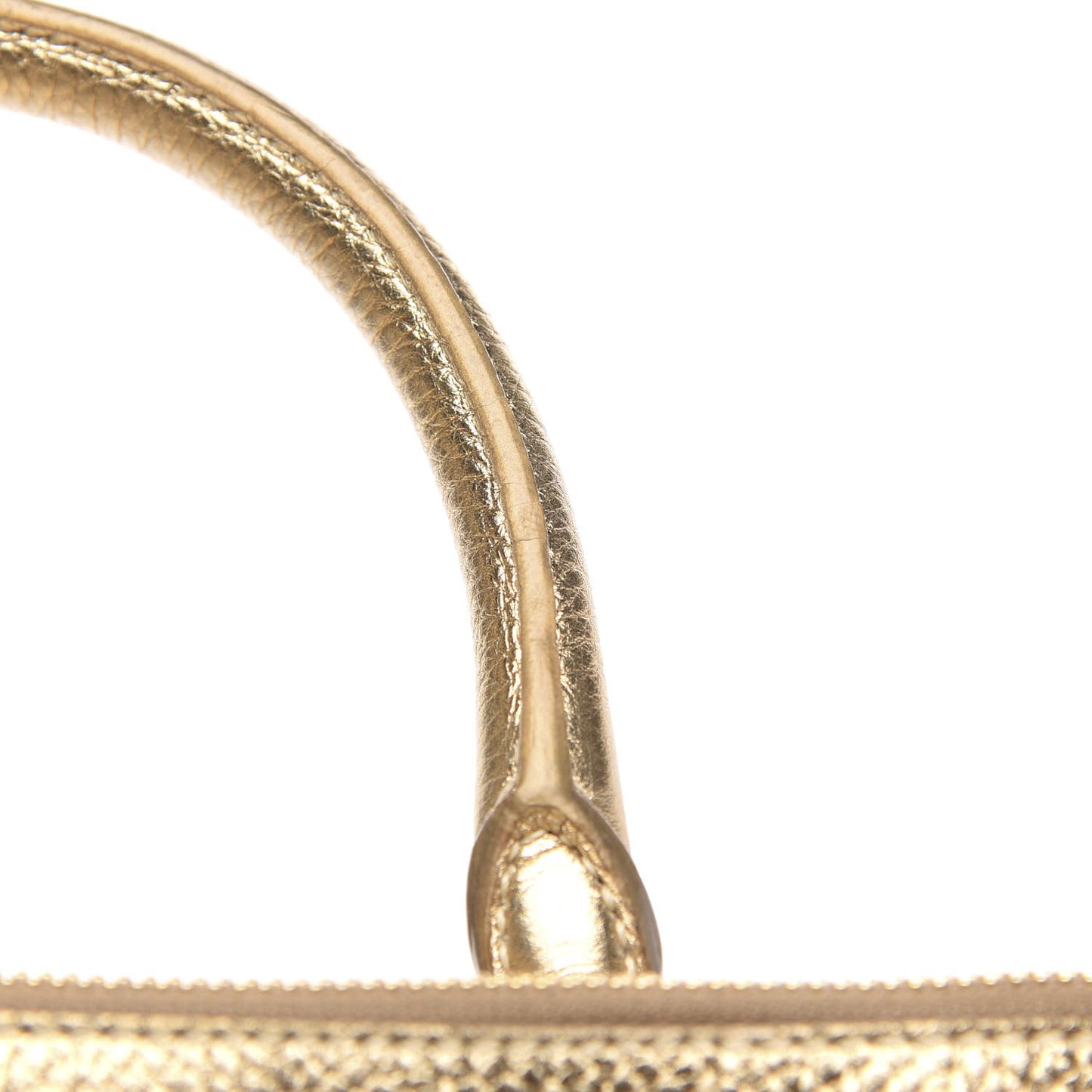 Metallic Vitello Daino Tote Platino