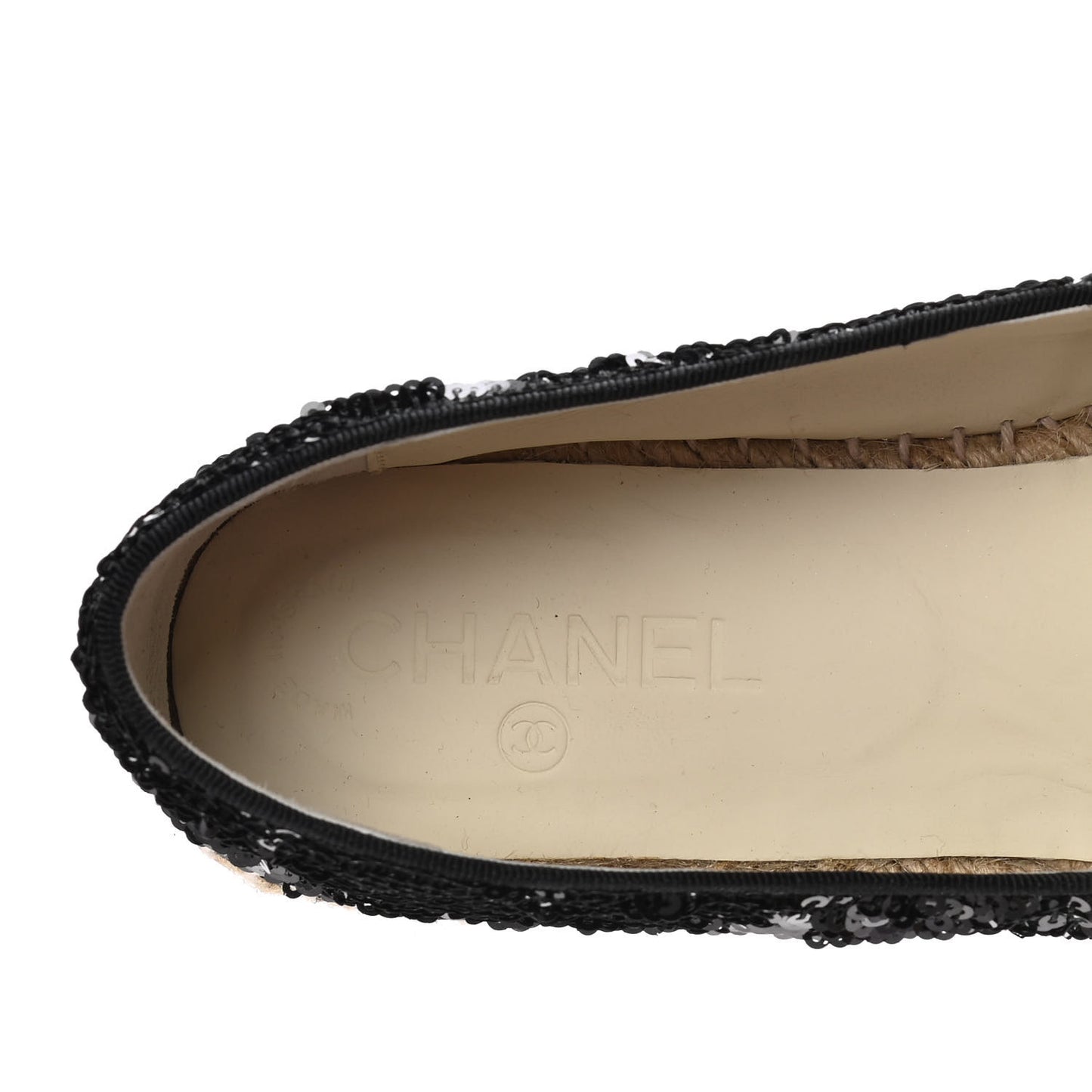 Patent Sequin CC Espadrilles 41 Black