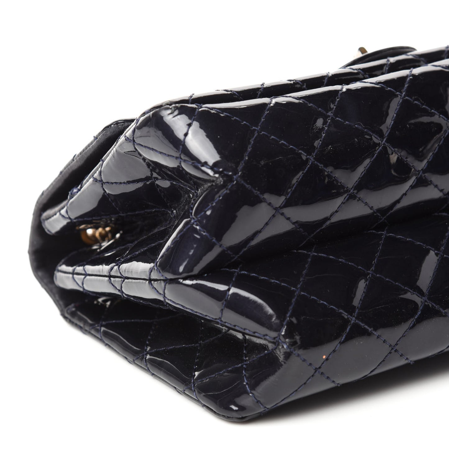 Patent Quilted Accordion Reissue 2.55 Flap Navy