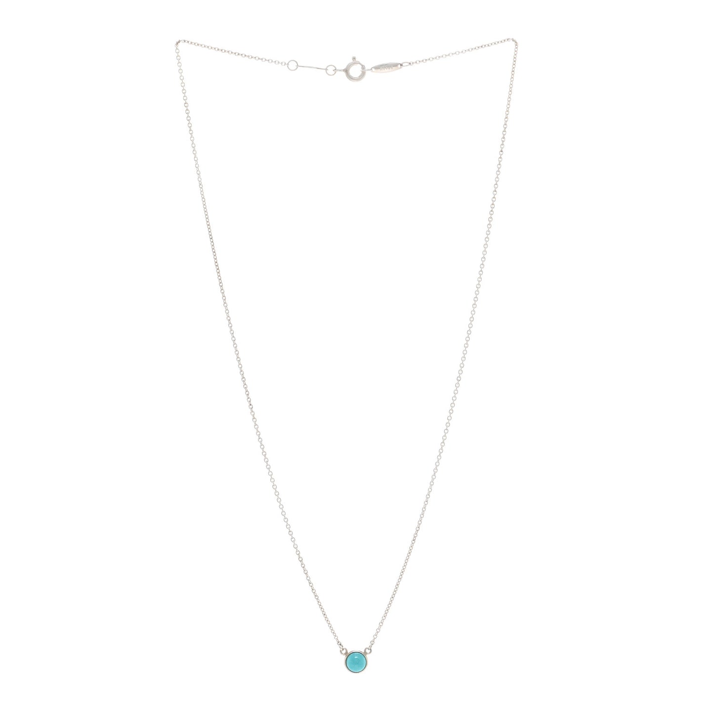 Sterling Silver Turquoise Elsa Peretti Color by the Yard Pendant Necklace
