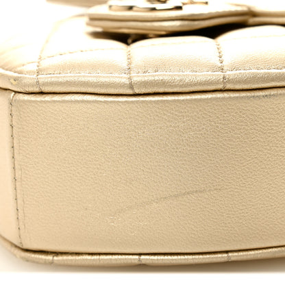 Chanel Metallic Lambskin Quilted CC In Love Heart Clutch With Chain Gold 11 of 11