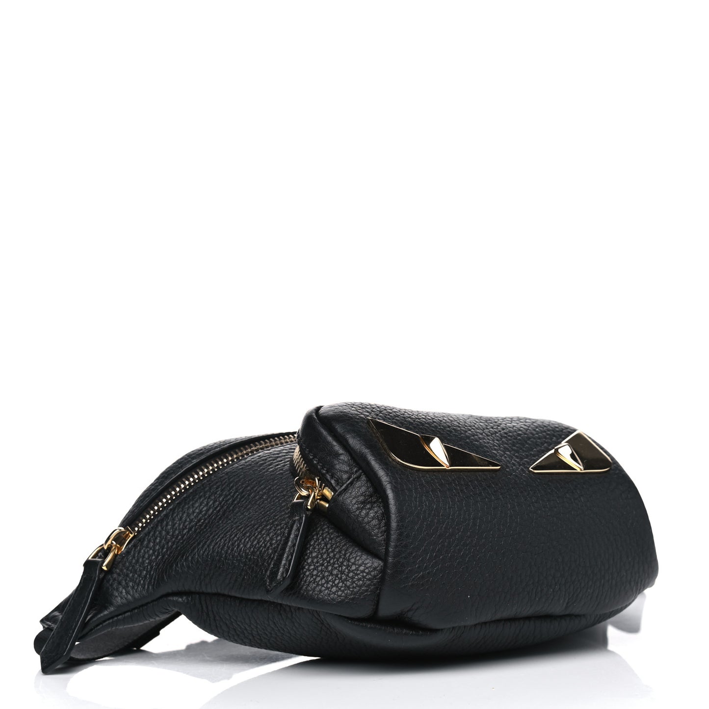 Cuoio Romano Metal Bug Eyes Pocket Belt Bag Black